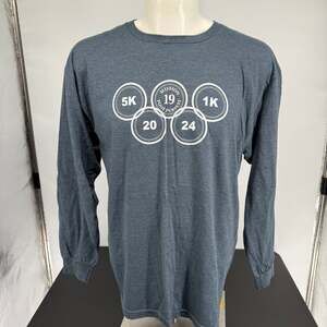 Spectra "Mission Foot Pursuit 19" long sleeve graphic tee in heather blue
